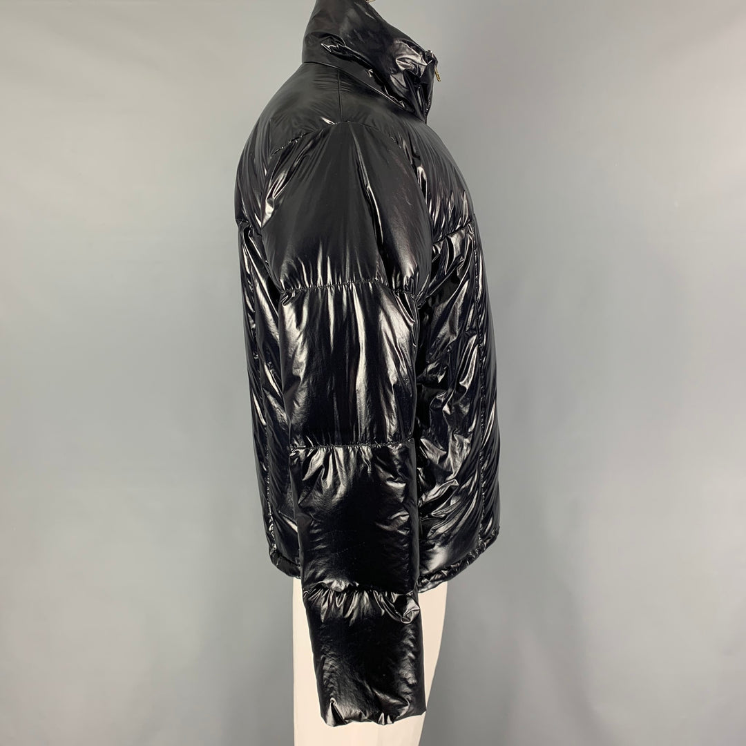 DUNHILL Size XL Black Quilted Polyamide Blend Down Filled Jacket