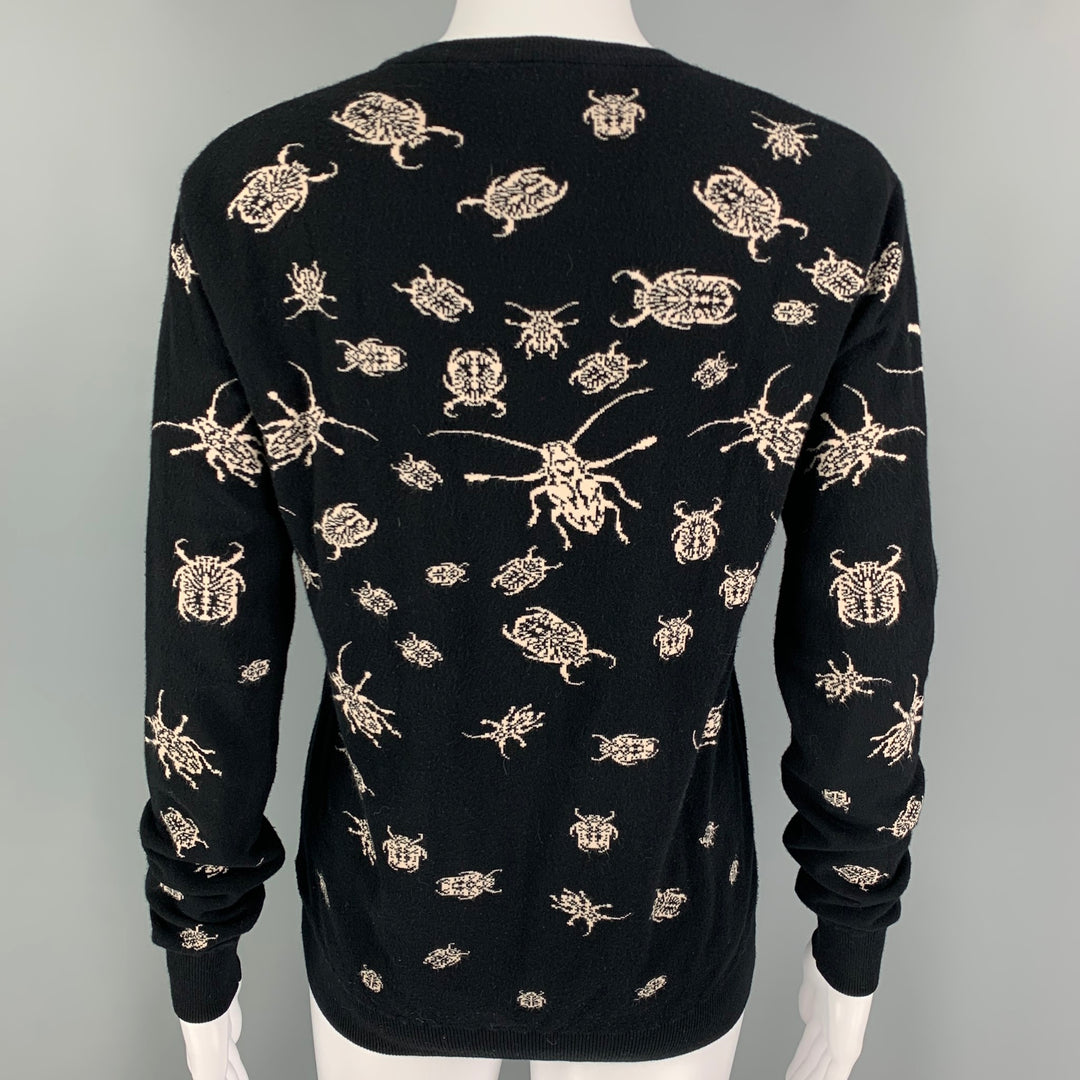 MCQ by ALEXANDER MCQUEEN Size M Black Pink Crew-Neck Casual Top
