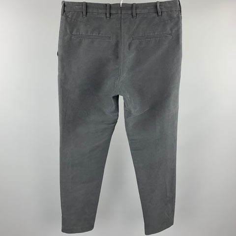 RAG & BONE Size 33 Charcoal Cotton / Nylon Zip Fly Casual Pants