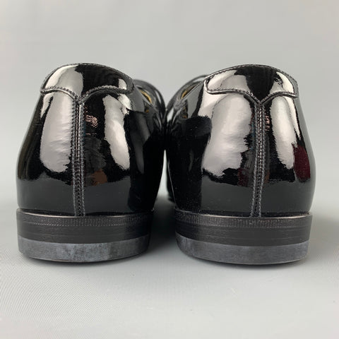 BALLY Garrett Size 8 Black Patent Leather Lace Up Shoes