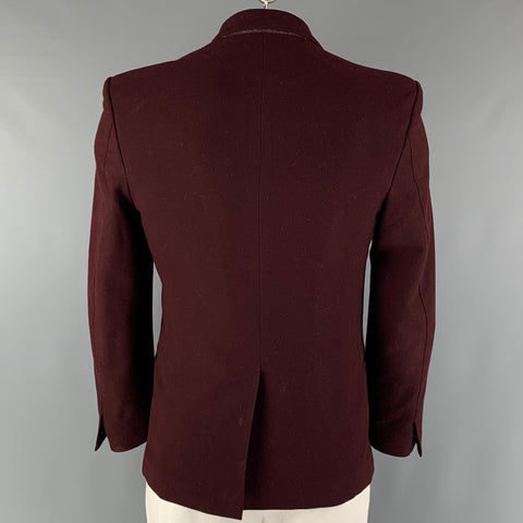 CoSTUME HOMME Size 42 Burgundy Wool Single Button Sport Coat
