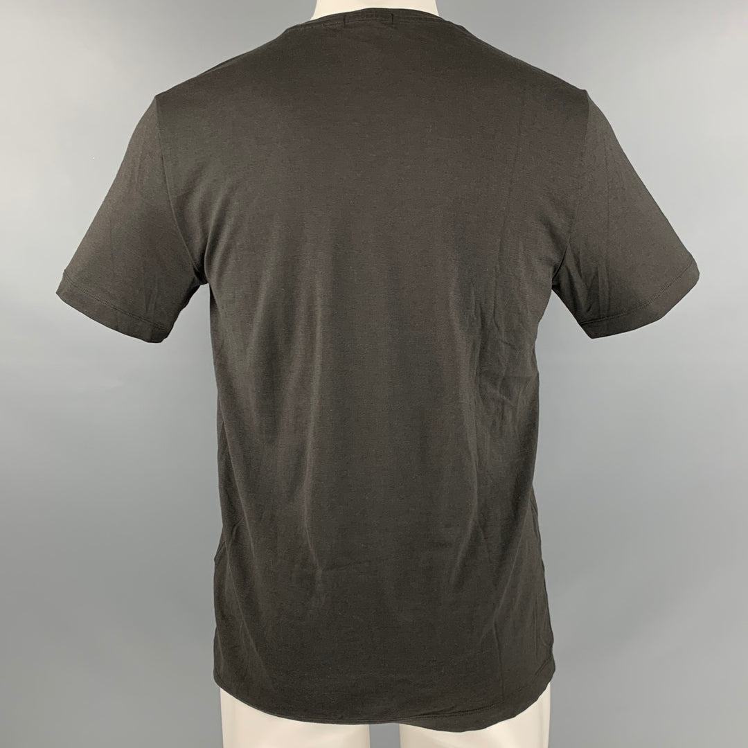 THEORY Size M Brown Silk Cotton Jersey T-shirt