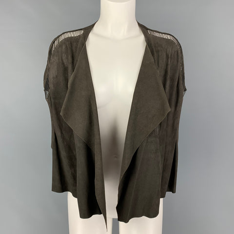RICK OWENS SS 18 Taille S Gilet drapé en daim gris