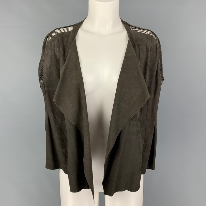 RICK OWENS SS 18 Size S Grey Suede Draped Vest