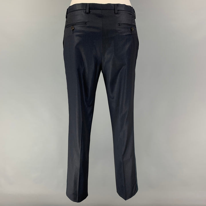 COLECCIÓN CALVIN KLEIN Talla 34 Traje de esmoquin con solapa de pico de lana negro azul marino