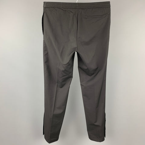 VALENTINO Size 32 Black Navy Stripe Wool / Mohair Drawstring Casual Pants