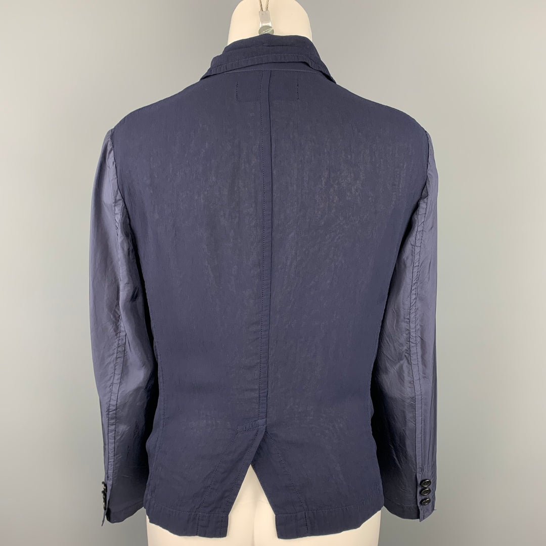 COMME des GARCONS TRICOT Size S Navy Cupro Wool Jacket