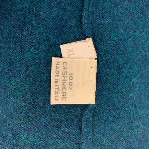 ADAM KIMMEL Size XL Teal Cashmere Button Down Cardigan