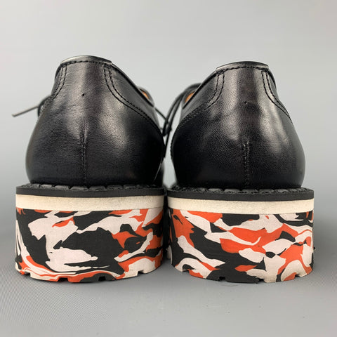 MIHARAYASUHIRO Size 7 Black Leather Cap Toe Lace Up Shoes