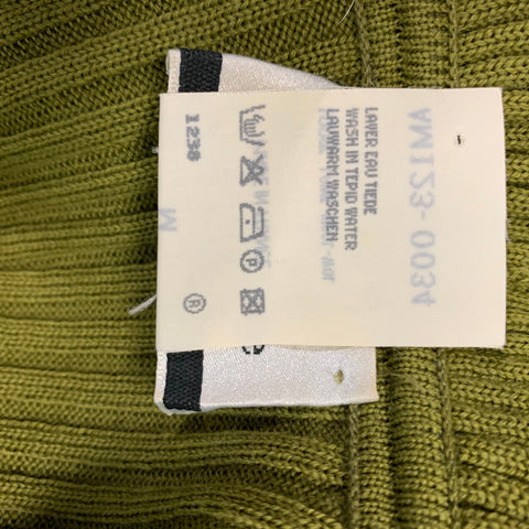 GUY LAROCHE Size M Green Wool Ribbed Long Sleeve Pullover