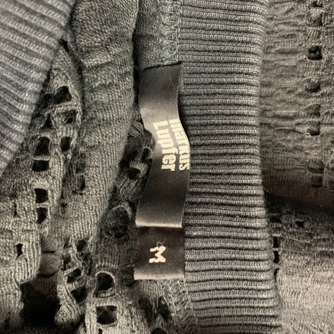 MARKUS LUPFER Size M Black Mesh Cotton / Polyamide Crew-Neck Pullover