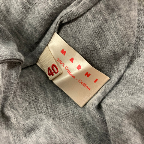 MARNI Size 4 Grey Heather Cotton Long Sleeve Casual Top