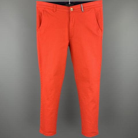 LE'CHAMP Size 29 Orange Cotton Zip Fly Casual Pants