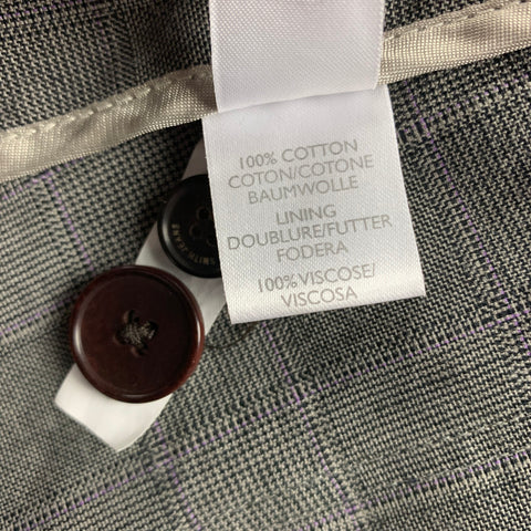 PAUL SMITH JEANS Size L Grey Plaid Cotton Notch Lapel Suit