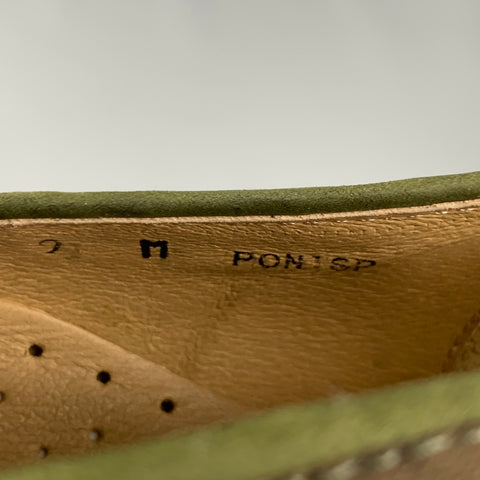 DONALD J PLINER Size 9 Olive Purple Beaded Leather Slip On Loafers