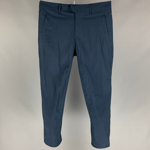 RAG &amp; BONE Talla 34 Pantalones casuales de mezcla de algodón azul marino con cremallera y bragueta