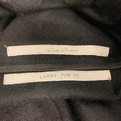 RICK OWENS FW19 Size 36 Black Wool Drop-Crotch Casual Pants
