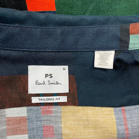 PS by PAUL SMITH Camisa de manga larga con botones de algodón con estampado multicolor talla M