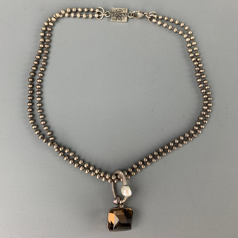 BETH ORDUNA Silver Tone Metal Pearl Layered Necklace
