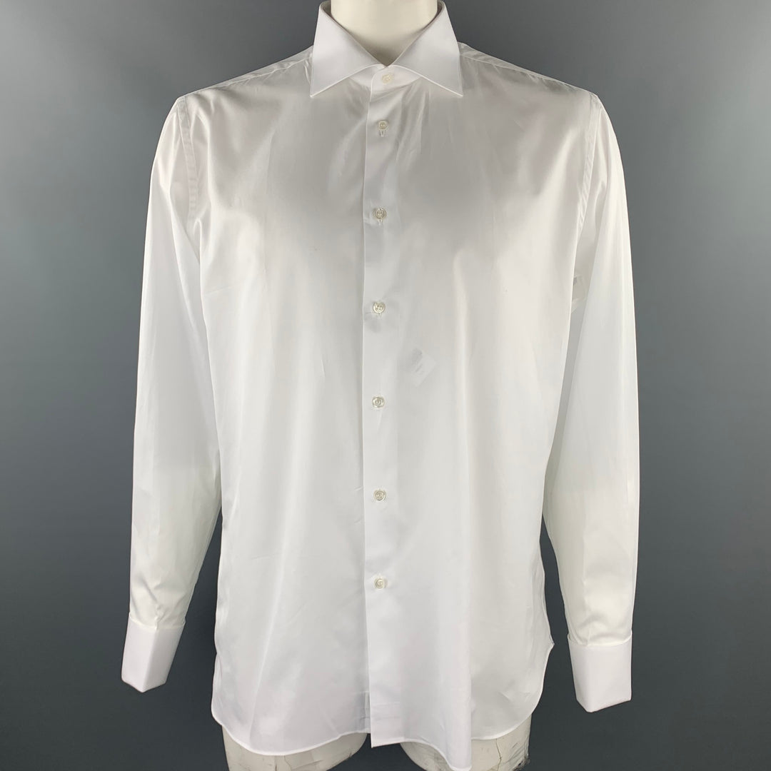 UMAN Size XL White Cotton French Cuff Long Sleeve Shirt