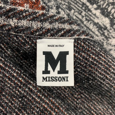 M MISSONI Size M Dark Gray & Black Metallic Long Coat