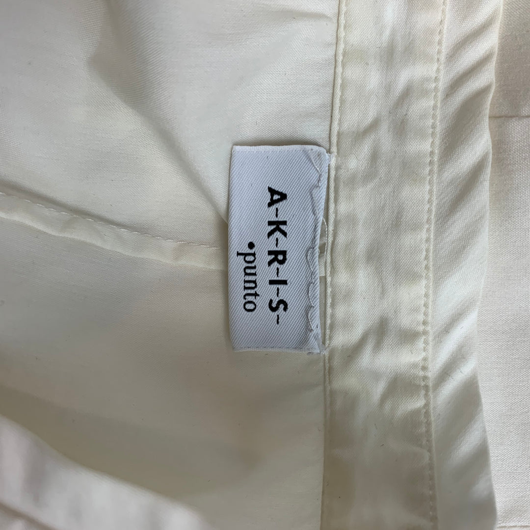 AKRIS Blusa sin mangas de mezcla de algodón y popelina blanca talla 4