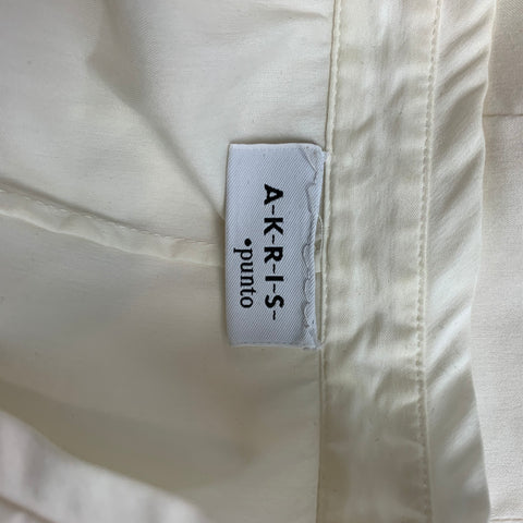 AKRIS Size 4 White Poplin Cotton Blend Sleeveless Blouse