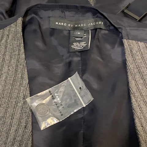 MARC by MARC JACOBS Size S Gray Stripe Wool Buttoned Vest (Indoor)