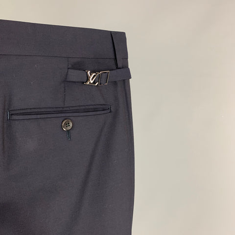 LOUIS VUITTON Size 36 Navy Wool Zip Fly Dress Pants