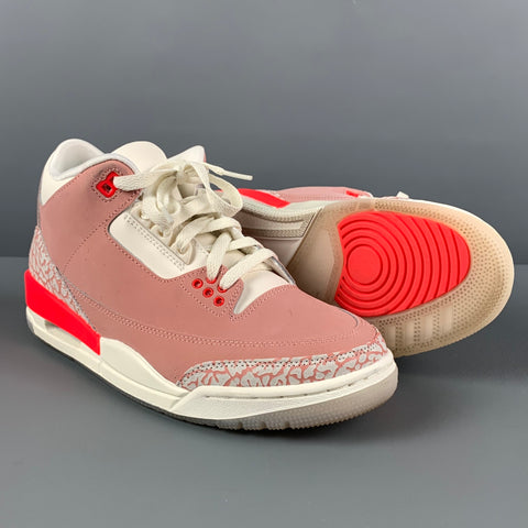 JORDAN Air Jordan 3 Retro 2021Taille 7.5 Baskets montantes en nylon rose rouille