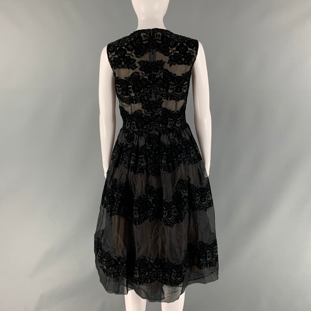 RED VALENTINO Size XS Black Lace A-Line Dress