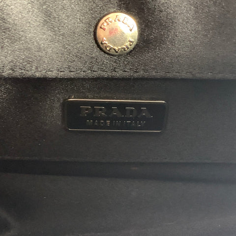 PRADA Pink Black Silk Satin Evening Handbag