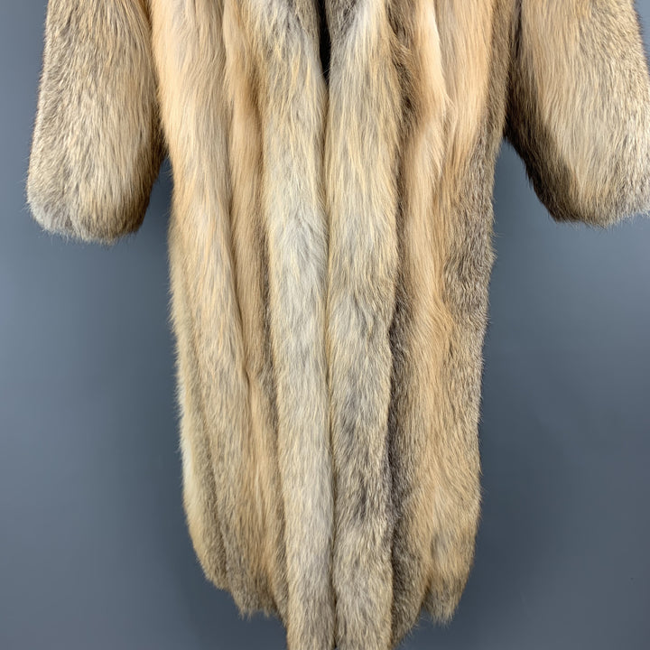 Vintage CUSTOM MADE M Gold Red Fox Fur Long Coat