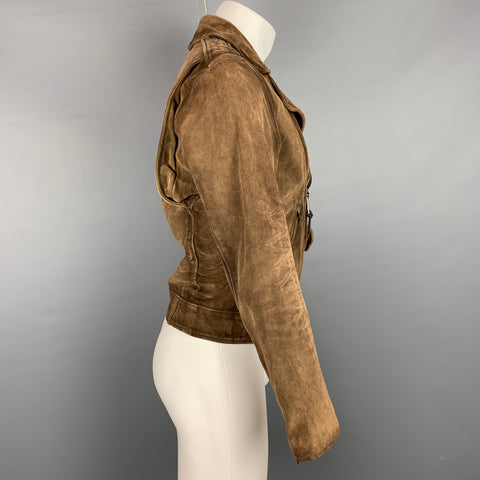 POLO by RALPH LAUREN Chaqueta de moto de ante marrón talla S