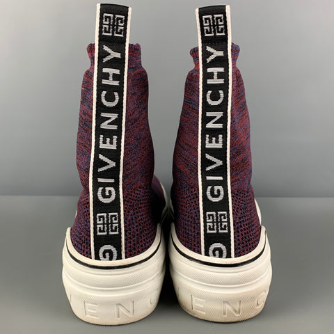 GIVENCHY Size 10 Purple White Marbled Fabric Pull On Sneakers