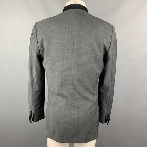 CLOAK Size M Dark Gray & Black Nailhead Wool / Mohair Peak Lapel Sport Coat