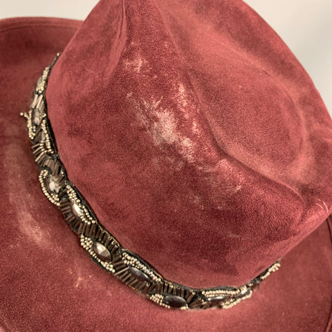 POK Burgundy Beaded Hat