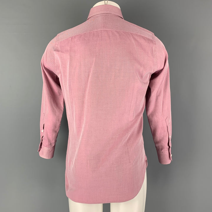 THE SUIT COMPANY Size S Red White Stripe One pocket Long Sleeve Shirt