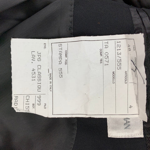 JEAN PAUL GAULTIER CLASSIQUE Talla 38 Traje cruzado de lana negro con solapa de pico