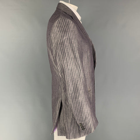 VERSACE COLLECTION Size 44 Regular Lavender Pink Stripe Sport Coat