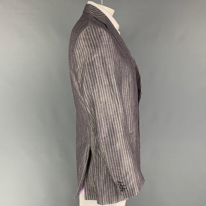 VERSACE COLLECTION Size 44 Regular Lavender Pink Stripe Sport Coat