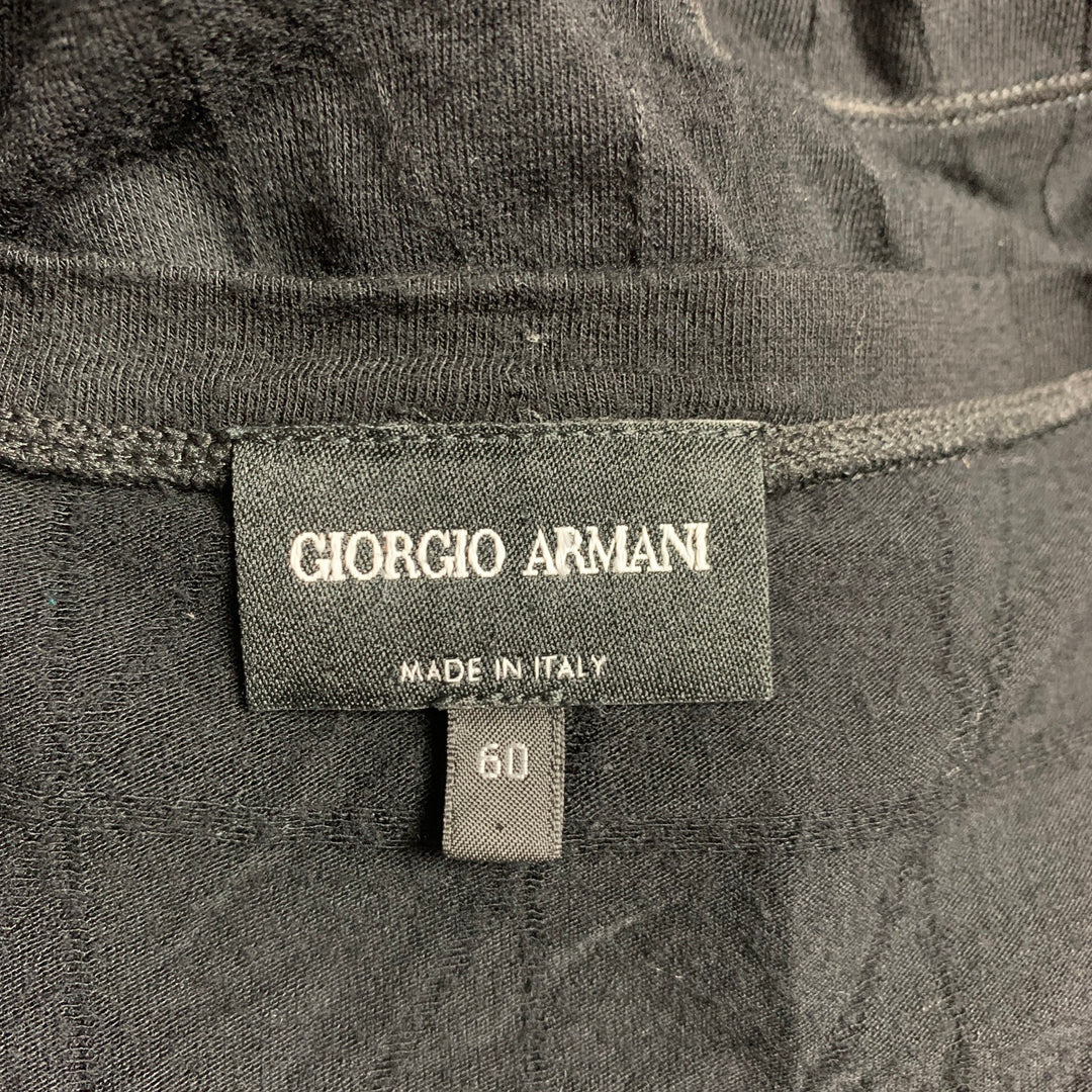 GIORGIO ARMANI Size XXL Black Rhombus Viscose Blend Crew-Neck T-shirt