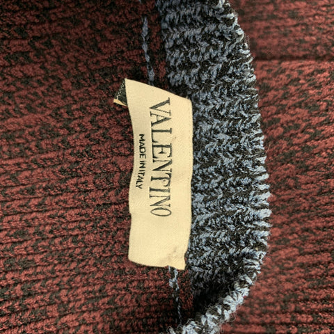 VALENTINO Talla XS Jersey con cuello redondo en mezcla de viscosa jaspeada en color burdeos y negro