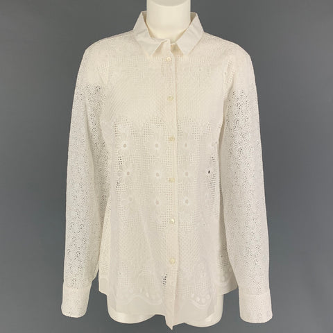 N°21 Size L White Guipure Button Up Shirt