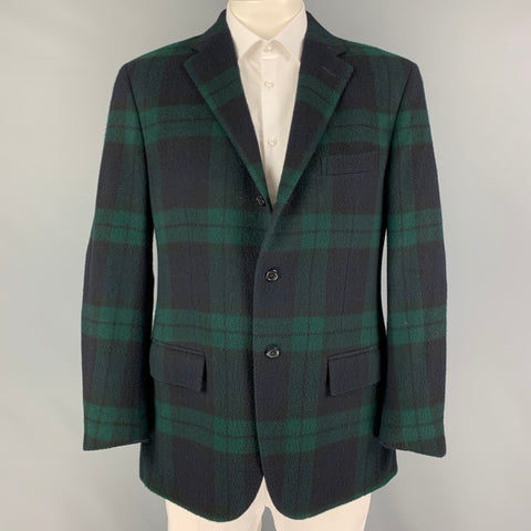 POLO by RALPH LAUREN Size 46 Regular Blackwatch Cashmere Sport Coat
