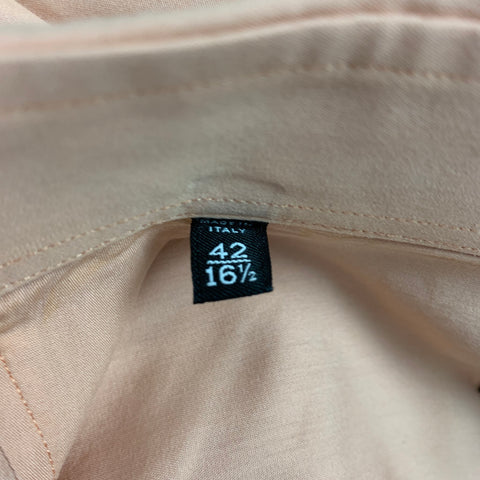 GUCCI Size L Salmon Cotton Silk Button Down Long Sleeve Shirt