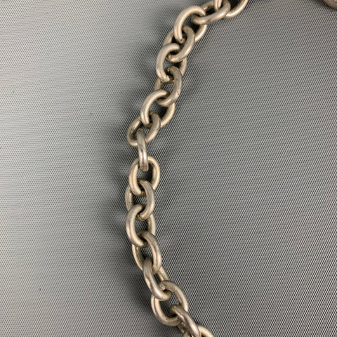 Collier ras du cou à chaîne en métal argenté VINTAGE