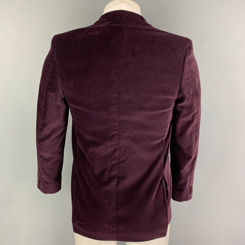 MICHAEL KORS Size 36 Purple Velvet Cotton Sport Coat