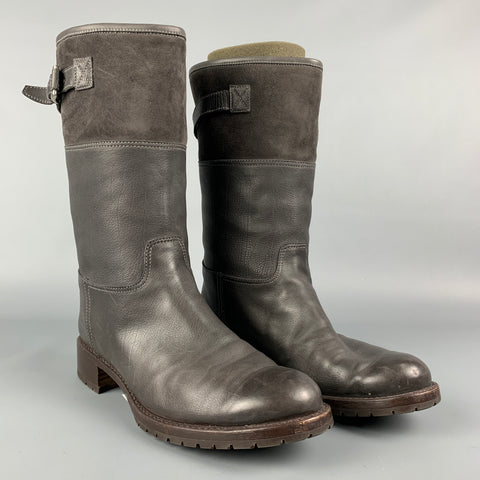GRAVATI Size 7.5 Brown Leather Mixed Fabrics Waterproof Suede Boots