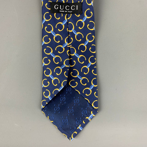 GUCCI Navy mongram Silk Tie